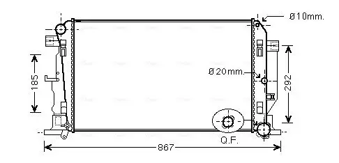 Handler.Part Radiator, engine cooling AVA MS2446 1