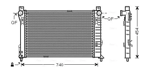 Handler.Part Radiator, engine cooling AVA MS2338 1