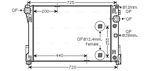 Handler.Part Radiator, engine cooling AVA MSA2546 1