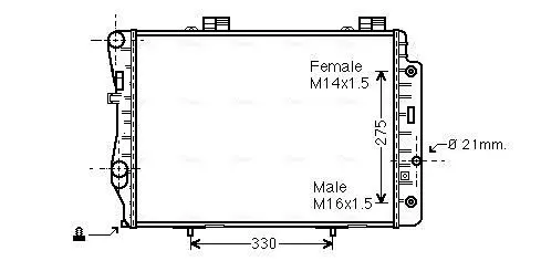 Handler.Part Radiator, engine cooling AVA MSA2173 1