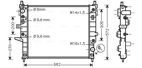 Handler.Part Radiator, engine cooling AVA MSA2332 1