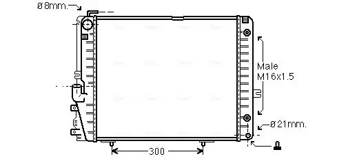 Handler.Part Radiator, engine cooling AVA MSA2072 1