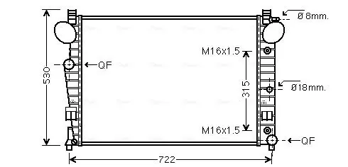 Handler.Part Radiator, engine cooling AVA MSA2301 1