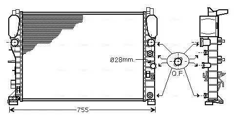 Handler.Part Radiator, engine cooling AVA MSA2341 1