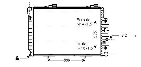 Handler.Part Radiator, engine cooling AVA MSA2342 1