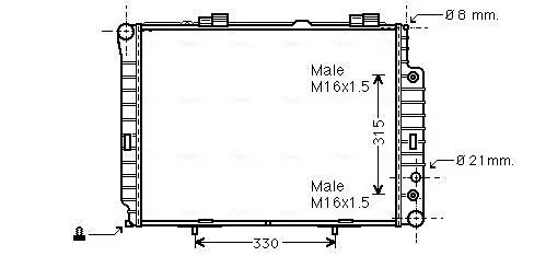 Handler.Part Radiator, engine cooling AVA MSA2189 1