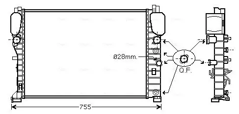 Handler.Part Radiator, engine cooling AVA MSA2394 1