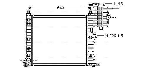 Handler.Part Radiator, engine cooling AVA MSA2216 1