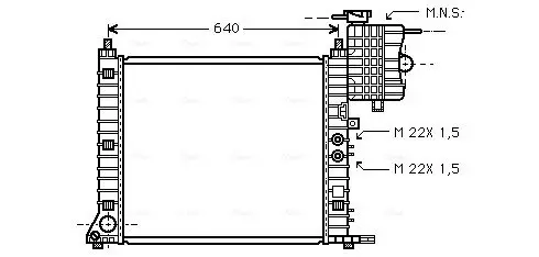 Handler.Part Radiator, engine cooling AVA MSA2218 1