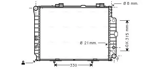 Handler.Part Radiator, engine cooling AVA MSA2228 1