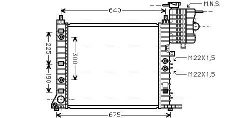 Handler.Part Radiator, engine cooling AVA MSA2243 1