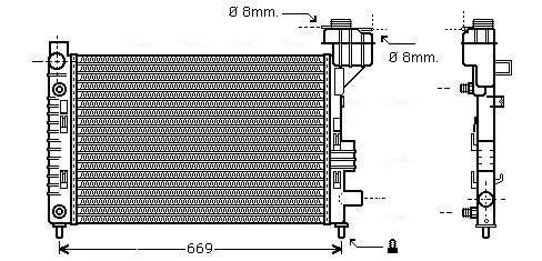 Handler.Part Radiator, engine cooling AVA MSA2248 1