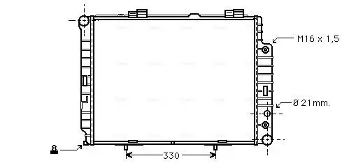 Handler.Part Radiator, engine cooling AVA MSA2283 1