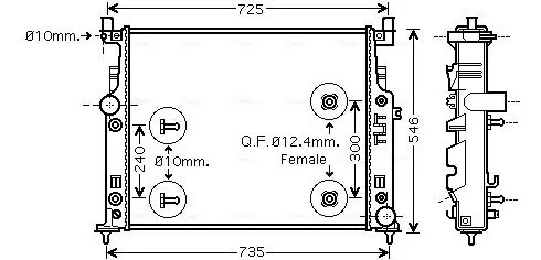 Handler.Part Radiator, engine cooling AVA MSA2436 1