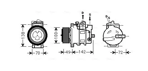 Handler.Part Compressor, air conditioning AVA MSAK566 1