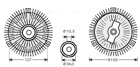 Handler.Part Clutch, radiator fan AVA MSC419 1