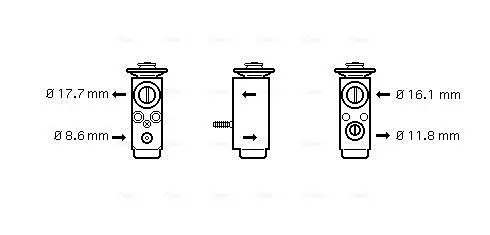 Handler.Part Expansion valve, air conditioning AVA OL1352 1