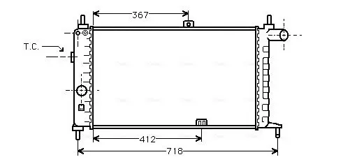 Handler.Part Radiator, engine cooling AVA OL2064 1