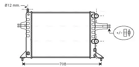 Handler.Part Radiator, engine cooling AVA OL2257 1