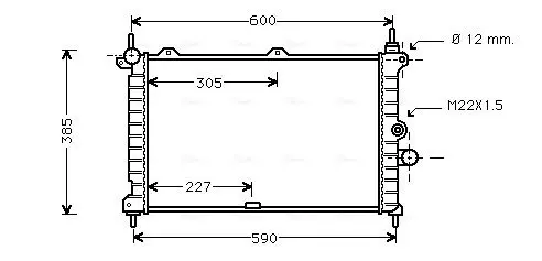 Handler.Part Radiator, engine cooling AVA OL2266 1