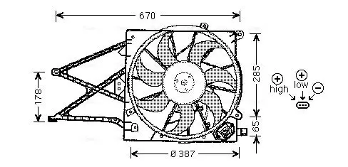 Handler.Part Fan, radiator AVA OL7509 1