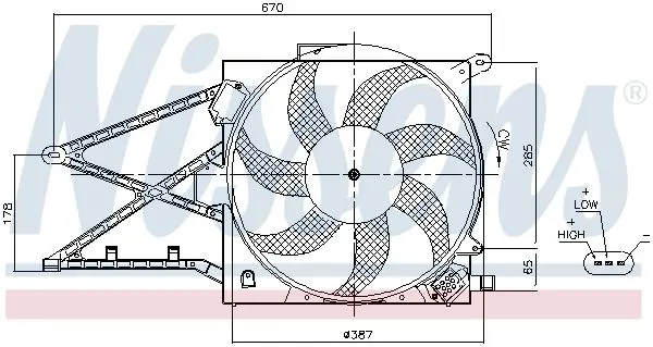 Handler.Part Fan, radiator AVA OL7509 2