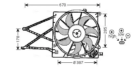 Handler.Part Fan, radiator AVA OL7524 1