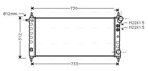 Handler.Part Radiator, engine cooling AVA OLA2263 1