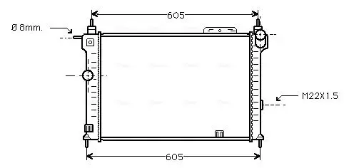 Handler.Part Radiator, engine cooling AVA OLA2028 1