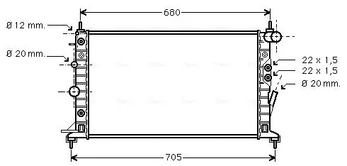 Handler.Part Radiator, engine cooling AVA OLA2222 1