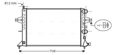 Handler.Part Radiator, engine cooling AVA OLA2255 1