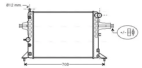 Handler.Part Radiator, engine cooling AVA OLA2256 1