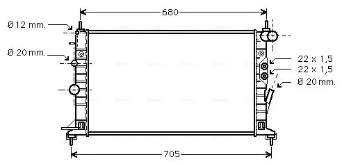 Handler.Part Radiator, engine cooling AVA OLA2359 1