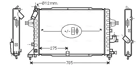 Handler.Part Radiator, engine cooling AVA OLA2364 1