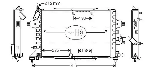 Handler.Part Radiator, engine cooling AVA OLA2365 1