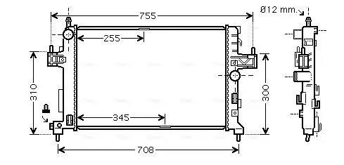 Handler.Part Radiator, engine cooling AVA OLA2380 1