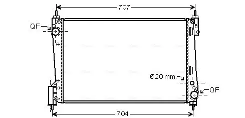 Handler.Part Radiator, engine cooling AVA OLA2423 1