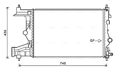 Handler.Part Radiator, engine cooling AVA OLA2487 1