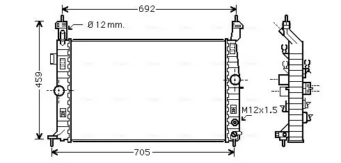 Handler.Part Radiator, engine cooling AVA OLA2582 1