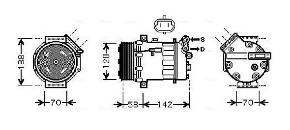 Handler.Part Compressor, air conditioning AVA OLK448 1