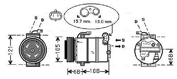 Handler.Part Compressor, air conditioning AVA OLAK138 1