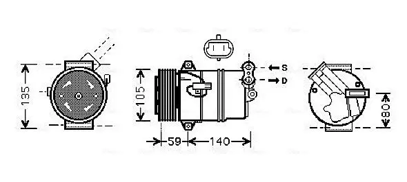 Handler.Part Compressor, air conditioning AVA OLAK446 1