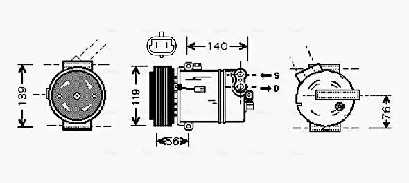 Handler.Part Compressor, air conditioning AVA OLK463 1