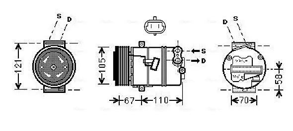 Handler.Part Compressor, air conditioning AVA OLK494 1