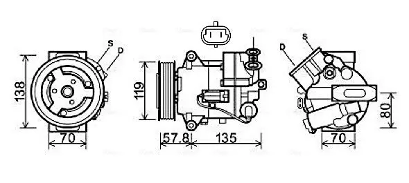 Handler.Part Compressor, air conditioning AVA OLAK496 1