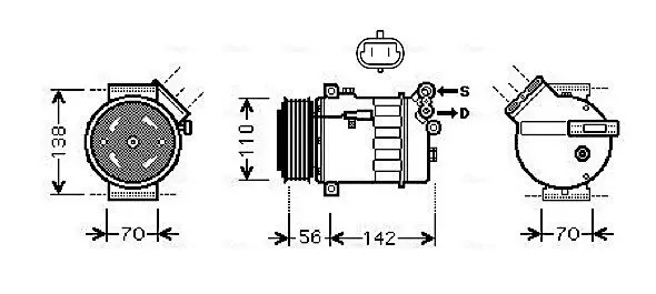 Handler.Part Compressor, air conditioning AVA OLK449 1