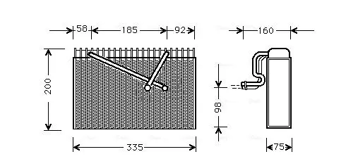 Handler.Part Evaporator, air conditioning AVA OLV298 1