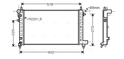 Handler.Part Radiator, engine cooling AVA PE2149 1