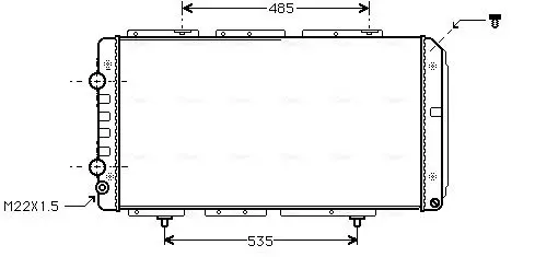 Handler.Part Radiator, engine cooling AVA PE2150 1