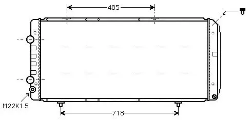 Handler.Part Radiator, engine cooling AVA PE2151 1